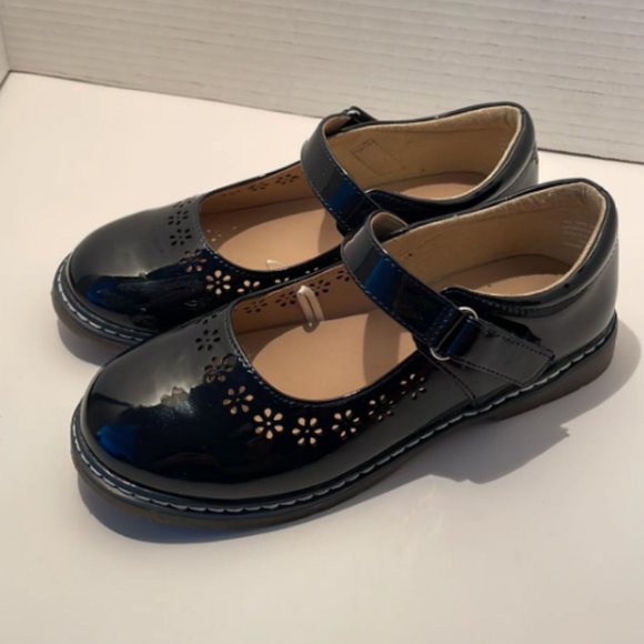 Girls Gymboree Navy/Dark Blue Mary Jane Flats Dress Formal Shoes Size 1 - Picture 3 of 7
